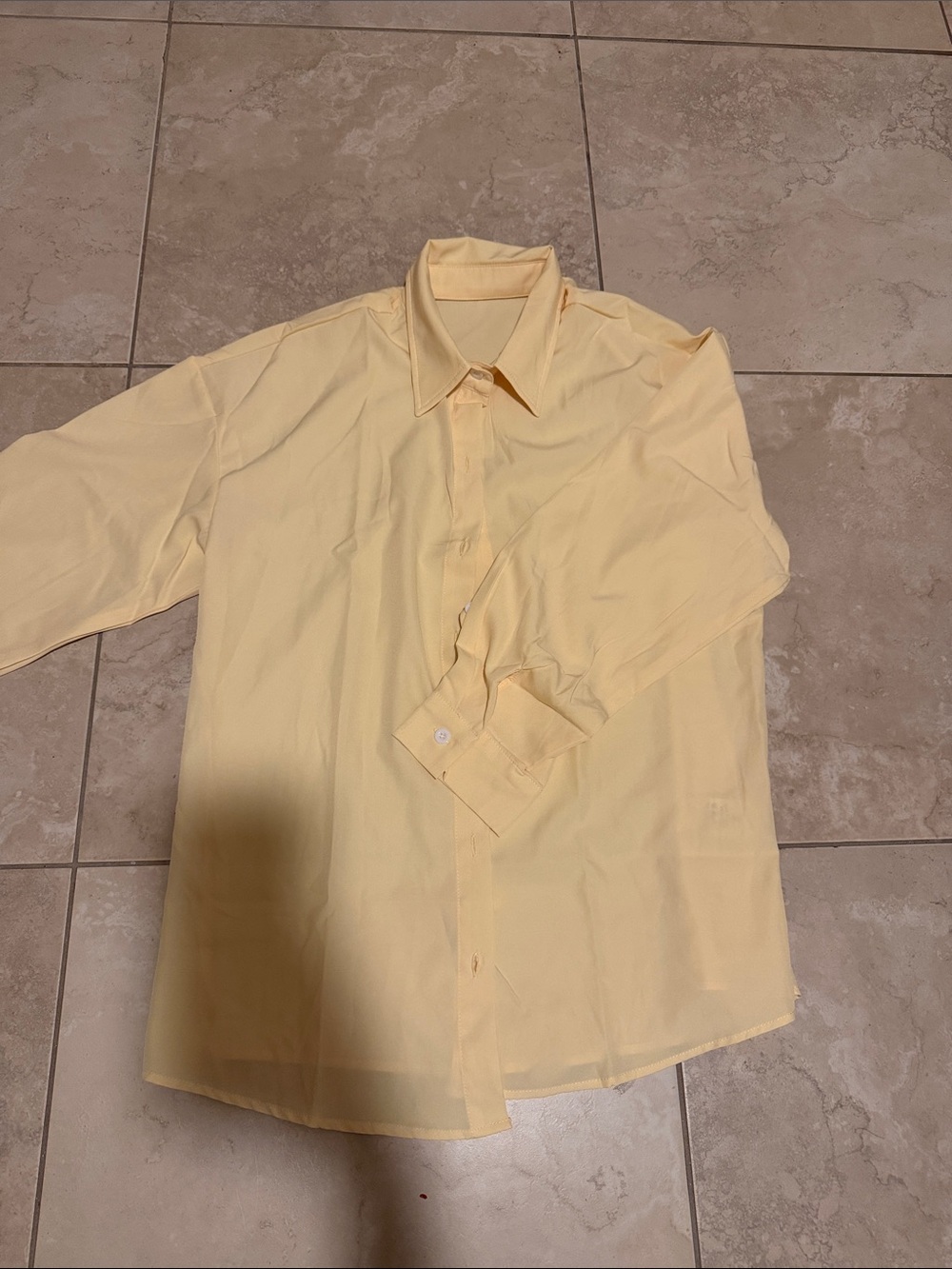 SHEIN Pale Yellow Women's Button-Up Top